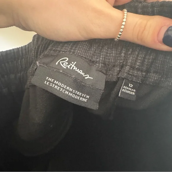 Reitmans Black Plaid Pants - Size 12 - Picture 3 of 3
